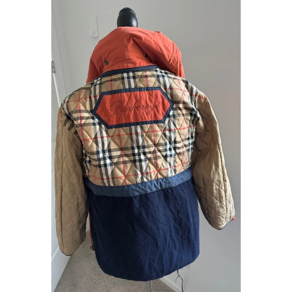Burberry‎ Cotton Parka Jacket Burnt Orange Hooded Removable Lining Jacket Sz XL - Picture 11 of 16